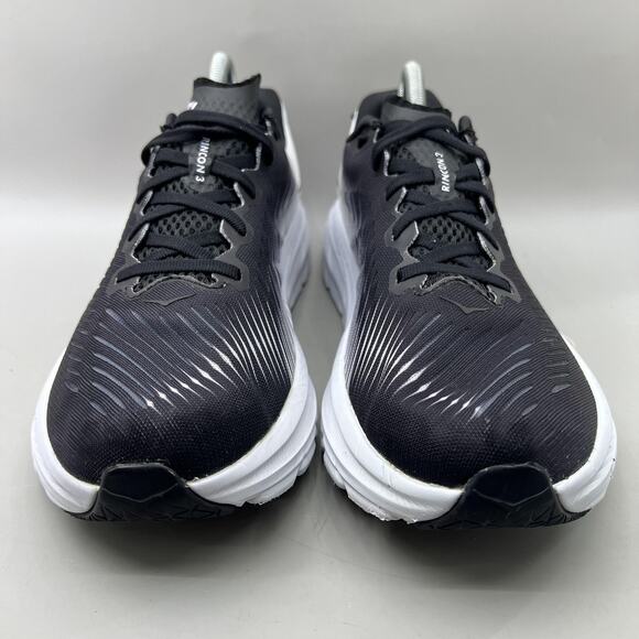 Hoka One One Rincon 3 Running Shoes Women Size 10.5 Black White Comfort Sneakers - Picture 2 of 8